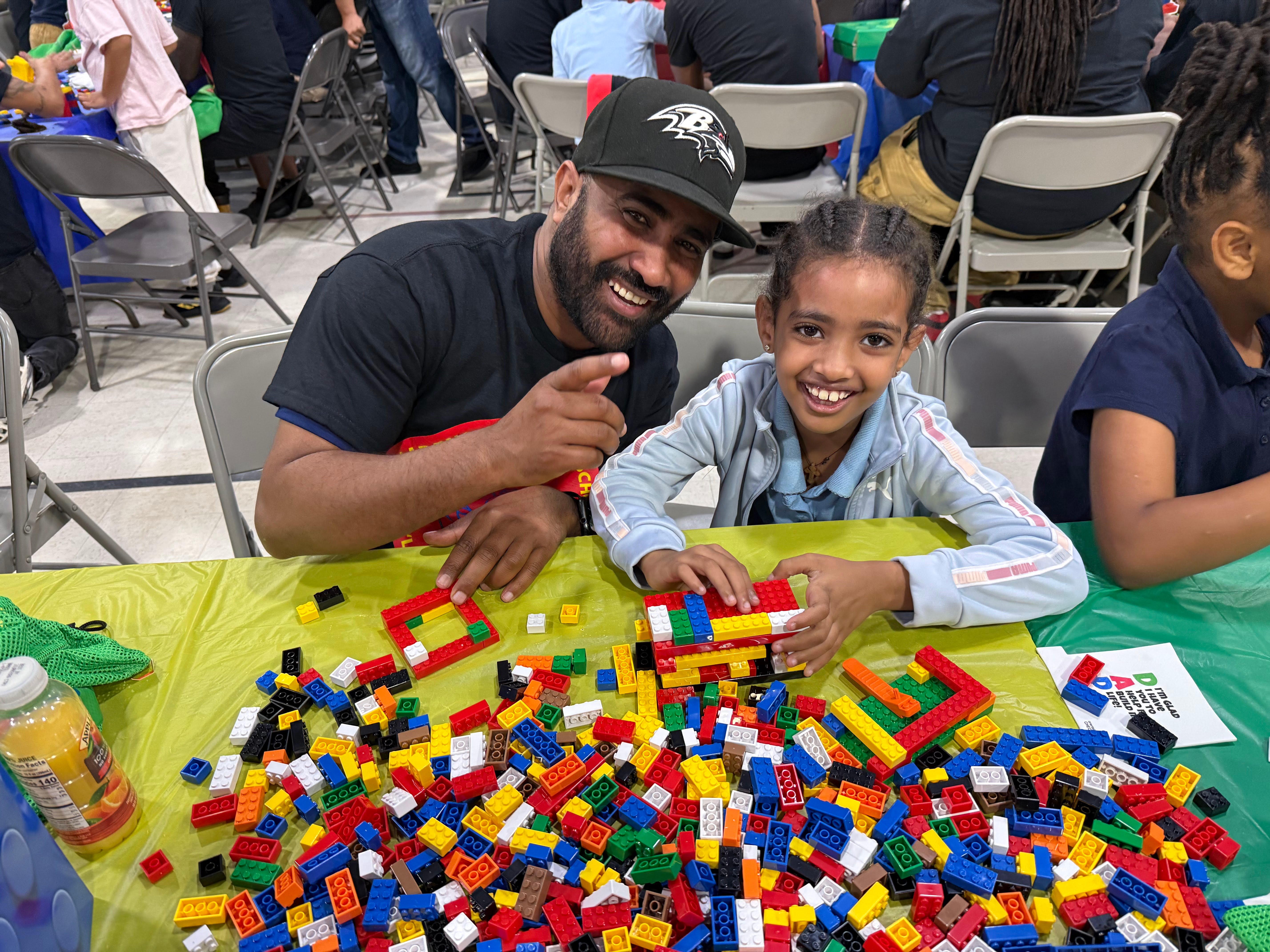 man girl lego blocks