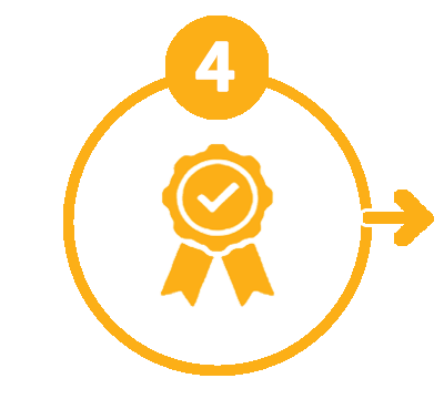 step 4 award ribbon with checkmark