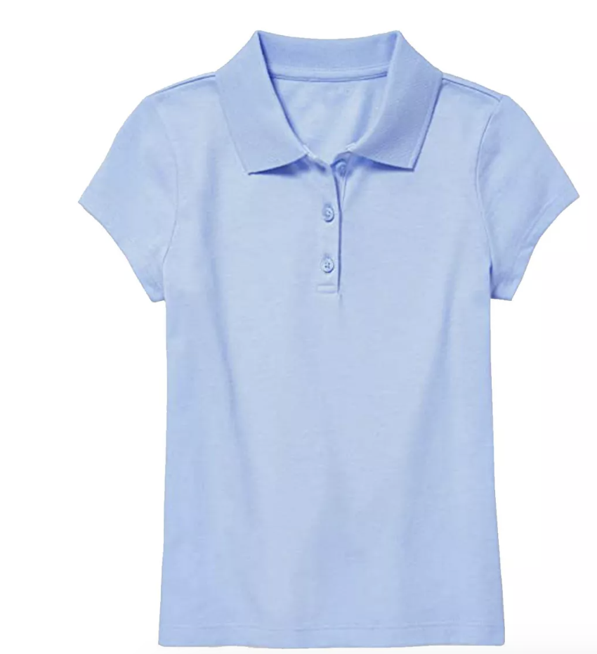 girl's light blue polo shirt
