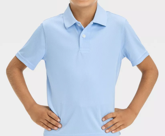 boy's light blue polo shirt