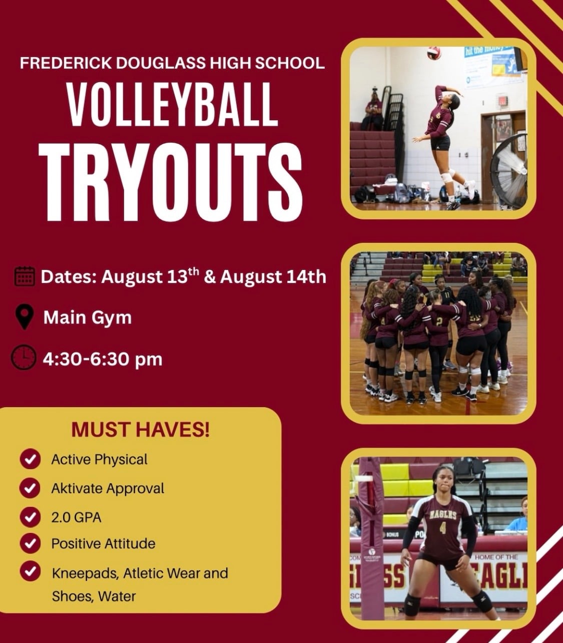 volleyball tryouts flyer