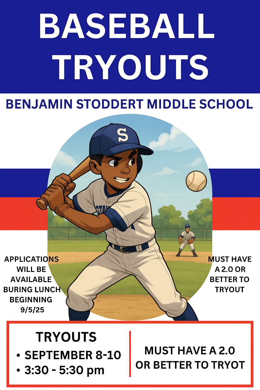 baseball tryouts flyer