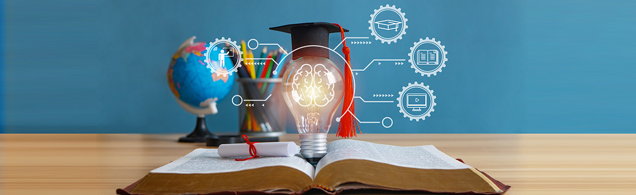 education-learning-brain-lightbulb-open-book-graduation-cap