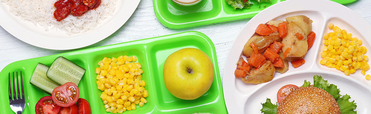 school-lunch-meals-on-trays-plates