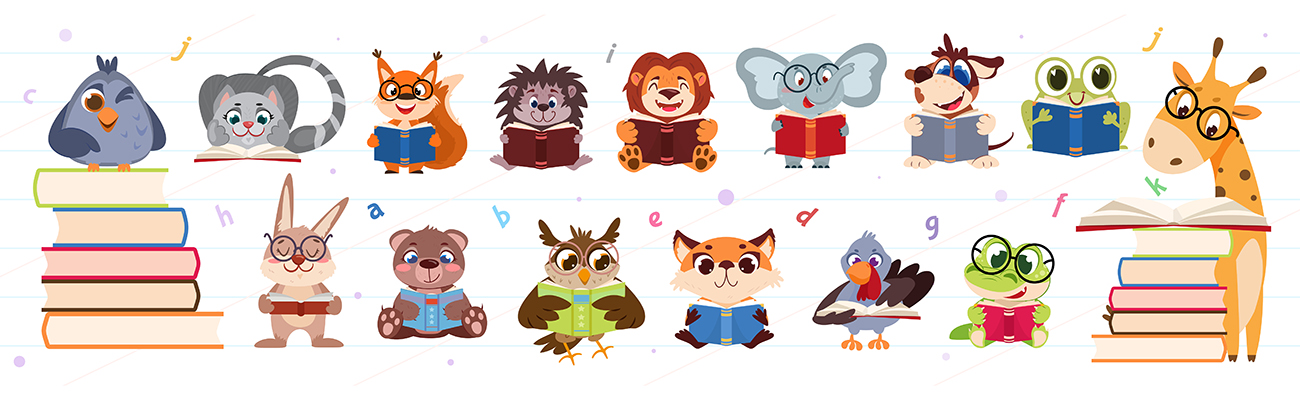 various-animals-reading-books-illustration